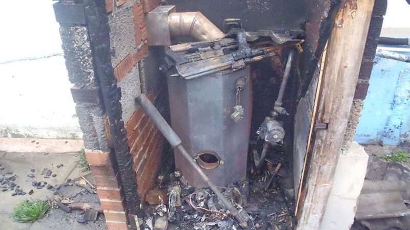 Weapons on top of the boiler. Photograph: PSNI
