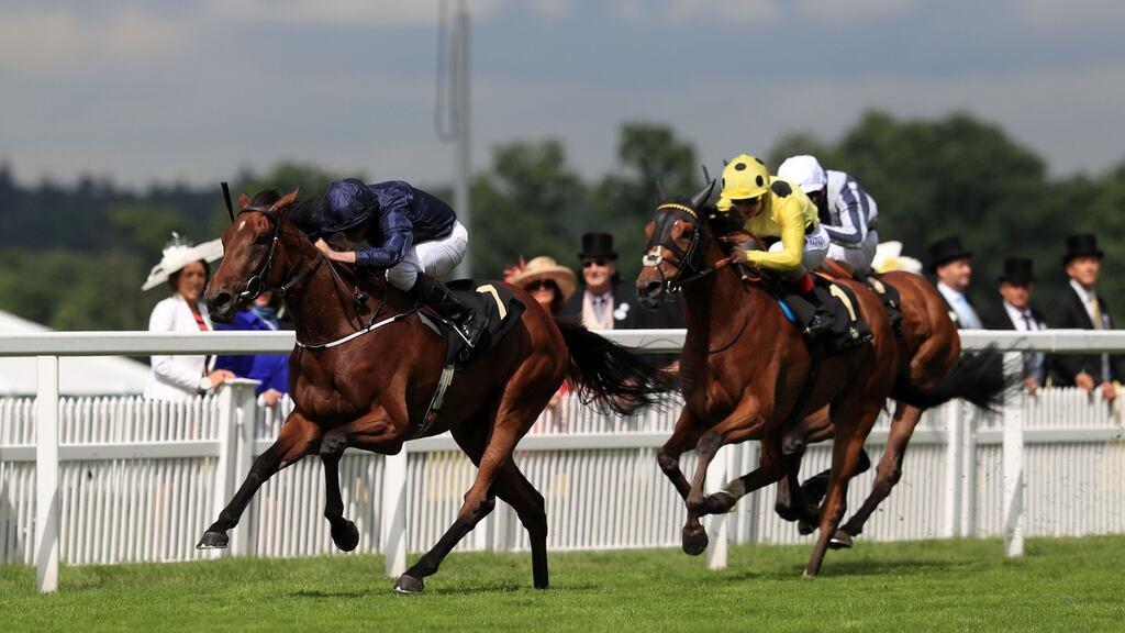 Even Song and Ryan Moore take the Ribblesdale Stakes at Royal Ascot. Photograph: PA