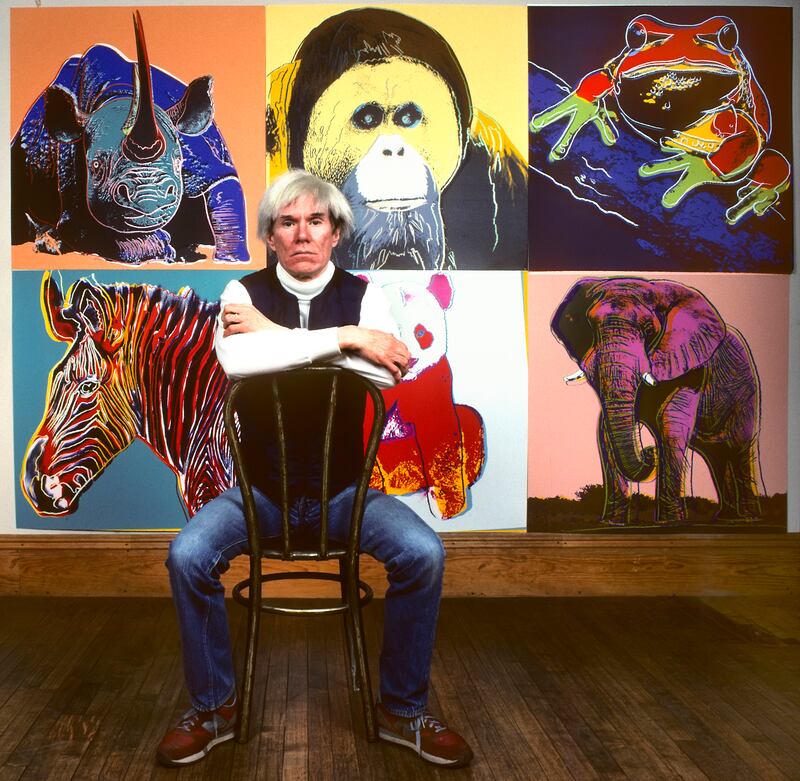 Andy Warhol at the Factory in New York in 1983. Photograph: Brownie Harris/Corbis via Getty