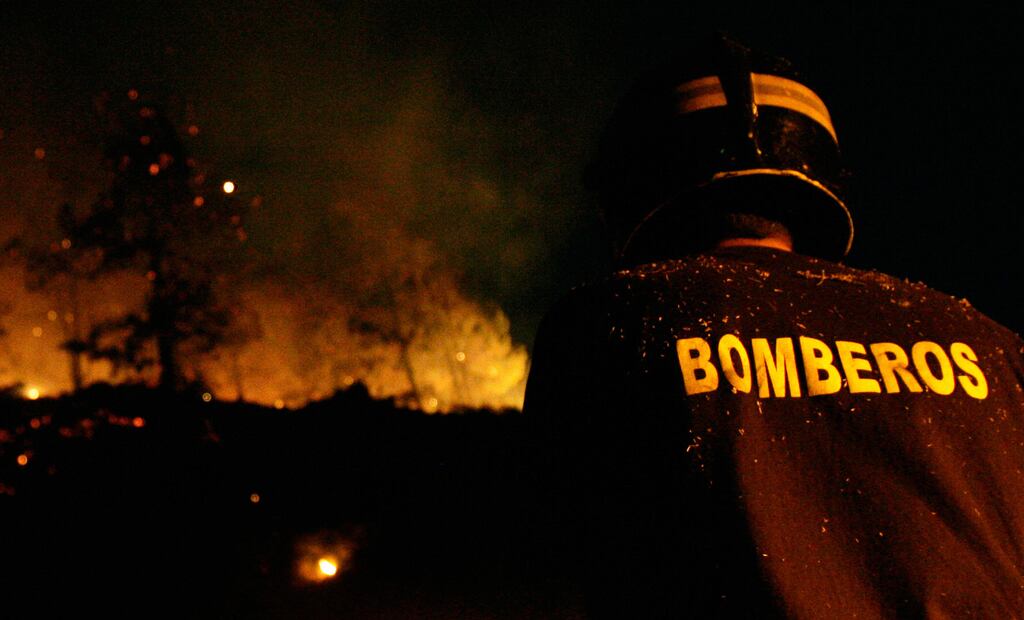 The forest fire started in the early hours of Saturday morning in El Pinar de Puntagorda, a wooded area at the north of the island in the Canaries. Photograph: Desirée Martin/AFP via Getty Images