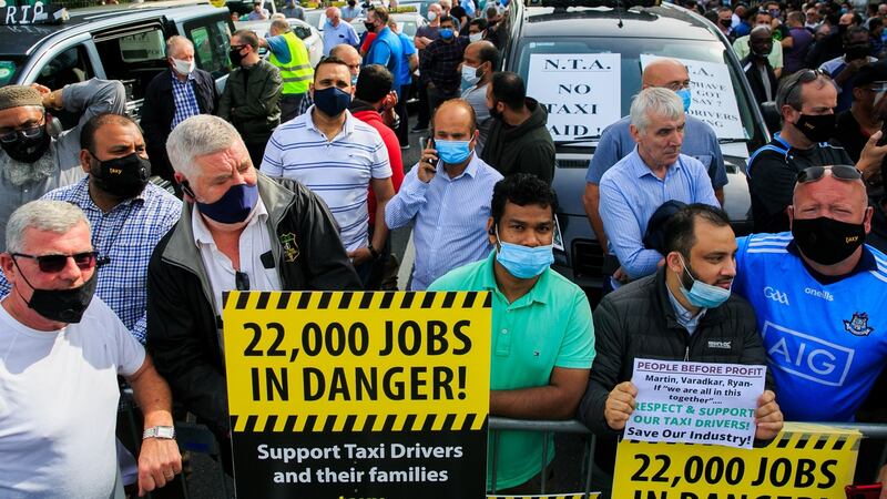 Taxi drivers are seeking a financial package to help them return to work. Photograph: Collins