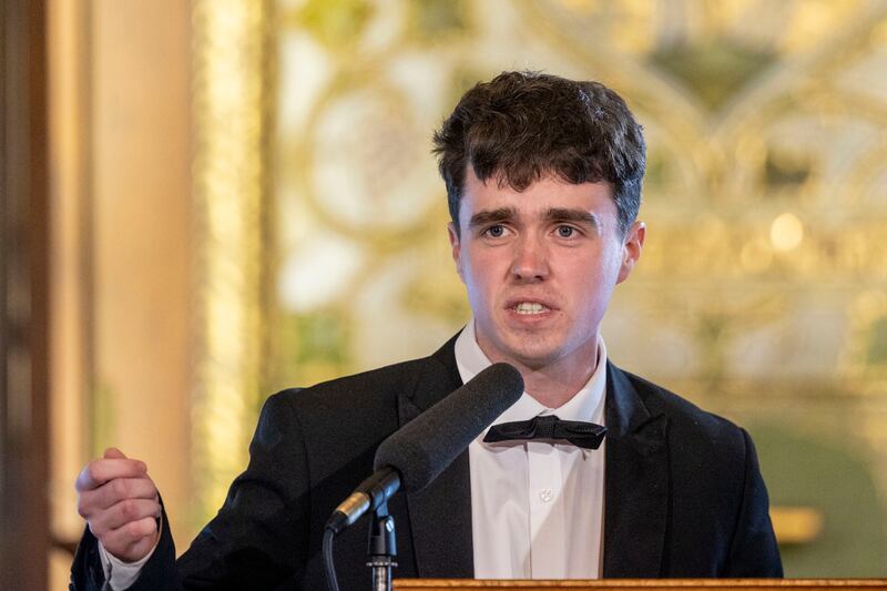 Theo McDonald of DCU Debating Society at the final of The Irish Times Debate. Photograph: Tom Honan