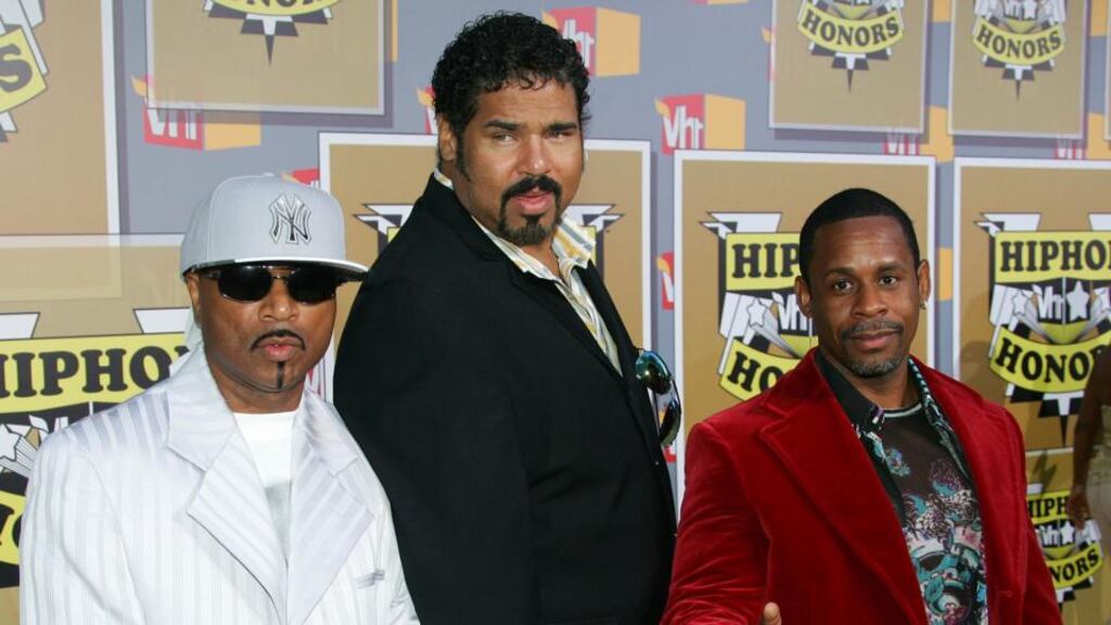 Rapper Henry ‘Big Bank Hank’ Jackson (centre) of The Sugarhill Gang died today of cancer-related complications at age 57. Photograph: Evan Agostini/Getty Images