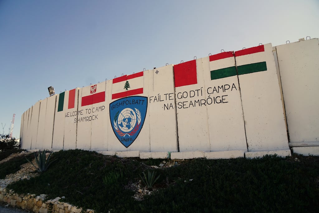 Camp Shamrock in south Lebanon. Hizbullah has a record of firing rockets from near Unifil positions in the hope of discouraging Israel from responding with artillery or drones.