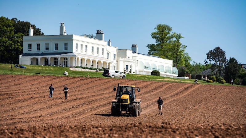 The vineyard at Lympstone Manor, overlooking the Exe estuary, between Exeter and Exmouth, which is owned and run by Michelin star chef Michael Caines