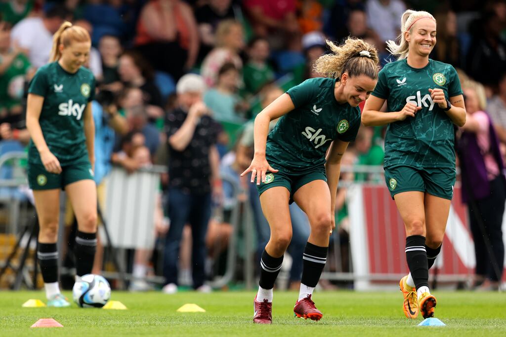 Leanne Kiernan during the Republic of Ireland open training session at the UCD Bowl. Photograph: Ben Brady/Inpho