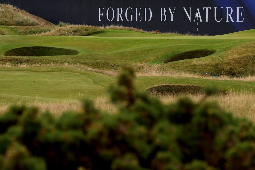 A general view of the seventh green during a practice round prior to The 152nd Open championship at Royal Troon. Photograph: Kevin C Cox/Getty Images