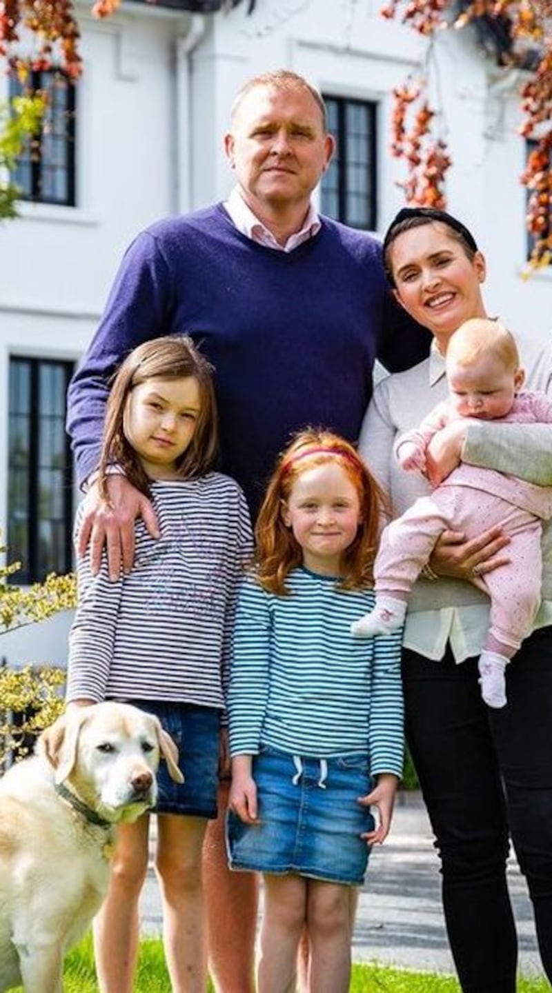 Brian Moore and Cliona Eogan with their children Charlotte, Eleanor and baby Louisa