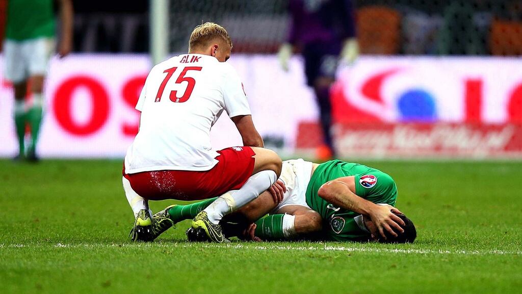 Shane Long could miss Ireland’s Euro 2016 play-offs with injury. Photo: Donall Farmer/Inpho