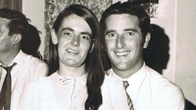 Brendan James with his wife, Moya: ‘It was that real kiss... when two people know they are meant for each other