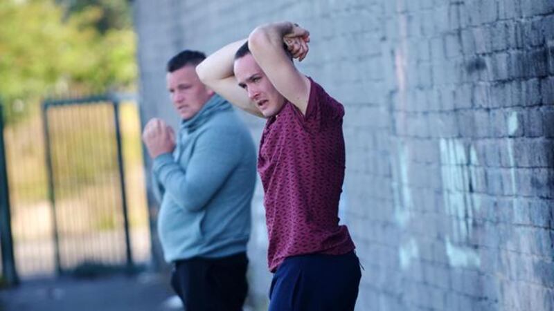 Fionn Walton and John Connors in Cardboard Gangsters