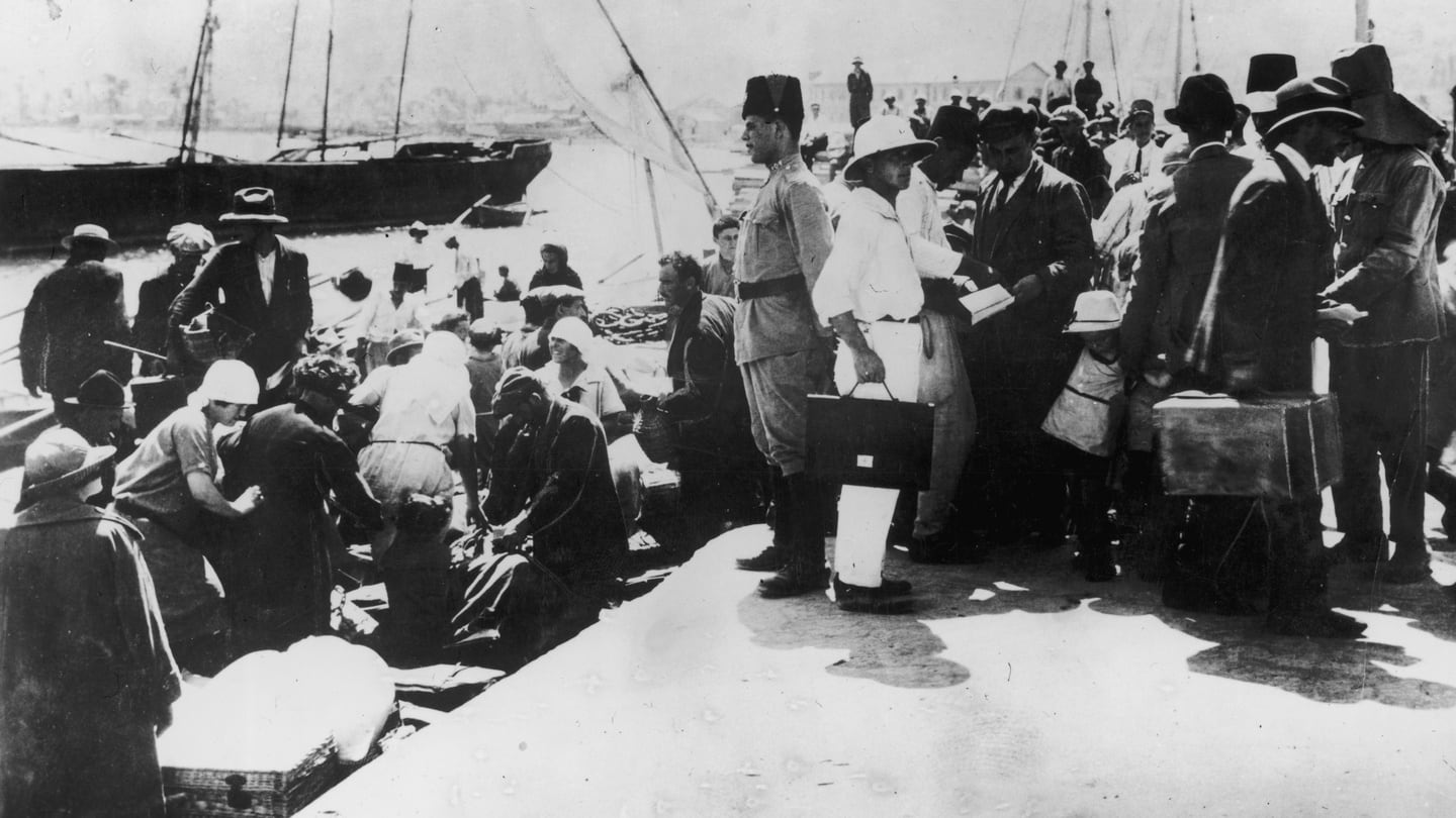 Jewish immigrants from Europe arriving in Haifa, Palestine, circa 1929. Photograph: Josef Schweig/Fox Photos/Getty Images