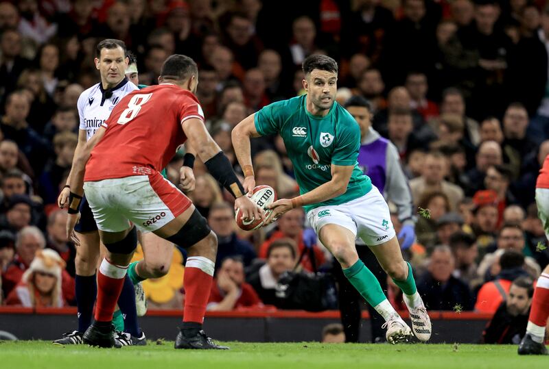 Ireland scrumhalf Conor Murray in action against Taulupe Faletau of Wales during the Six Nations match at the Principality Stadium. Photograph: Dan Sheridan/Inpho
