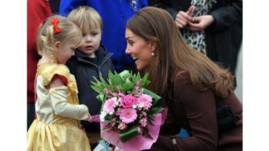 The Duchess of Cambridge pictured in Grimsby yesterday. Photograph: Owen Humphreys/PA