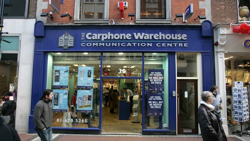 Carphone Warehouse on Grafton Street, Dublin. The retailer has more than 80 stores in the Republic. File photograph: Dara Mac Dónaill