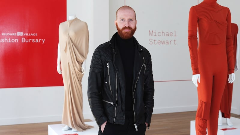 Irish design talent Michael Stewart, the first recipient of the €15,000 Kildare Village Fashion Bursary. Photo: Leon Farrell/Photocall Ireland.