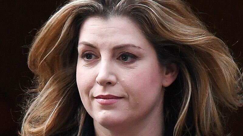Penny Mordaunt leaves No 10 Downing Street in London after being appointed the new British international development secretary. Photograph: Andy Rain/EPA