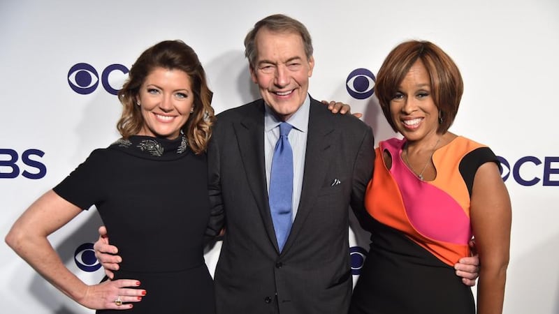Charlie Rose: the fired anchor with his CBS This Morning copresenters Norah O’Donnell and Gayle King. Photograph: Theo Wargo/Getty