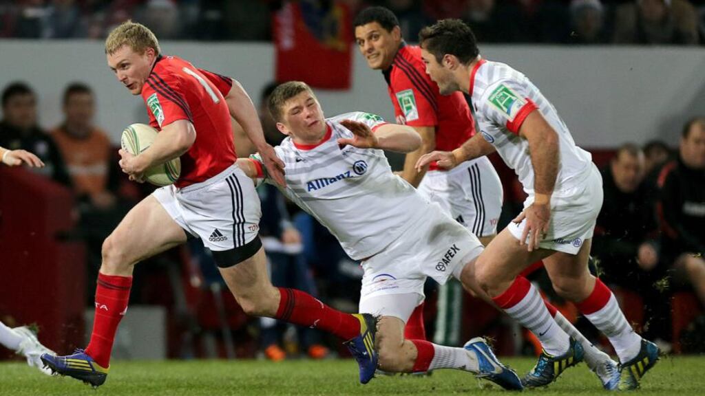 Keith Earls in action against Saracens. The Irish international may return for the province against Leinster.
