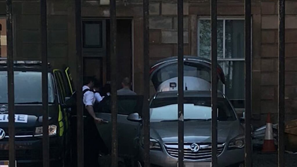 Keith McClenaghan (39), with an address in Moss Park, Shantallow, Derry, arrives at Derry Magistrates Court. Photograph: Cate McCurry/PA Wire.