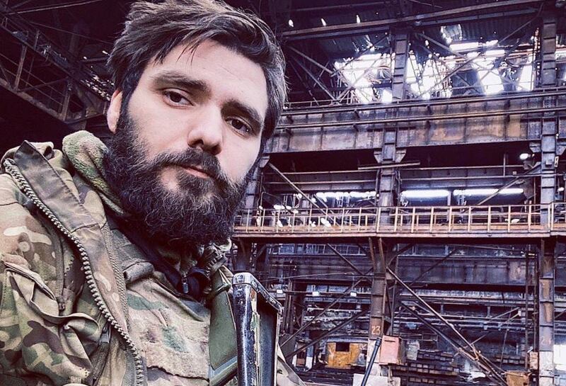 Bohdan Krotevych pictured inside the Azovstal steelworks in Mariupol during Russia's brutal and bloody 80-day siege in early 2022. Photograph courtesy of Sandra Krotevych