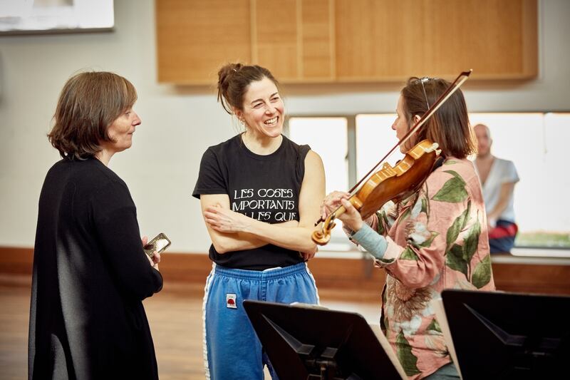 Luail: Liz Roche, rehearsal director Glòria Ros and Katherine Hunka. Photograph: Maurice Gunning