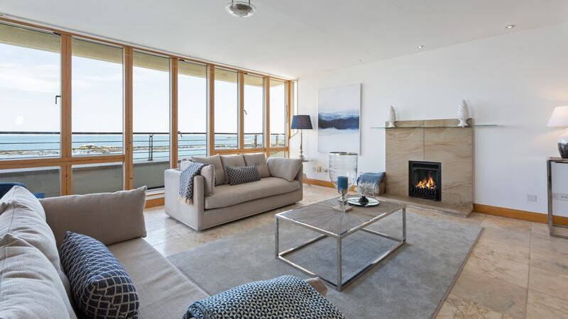 Top floor livingroom at apartment R, Coliemore Apartments, Coliemore Road, Dalkey, Co Dublin