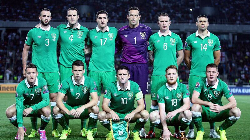 The Ireland team from O’Neill’s first competitive game in charge. Photo: Donall Farmer/Inpho