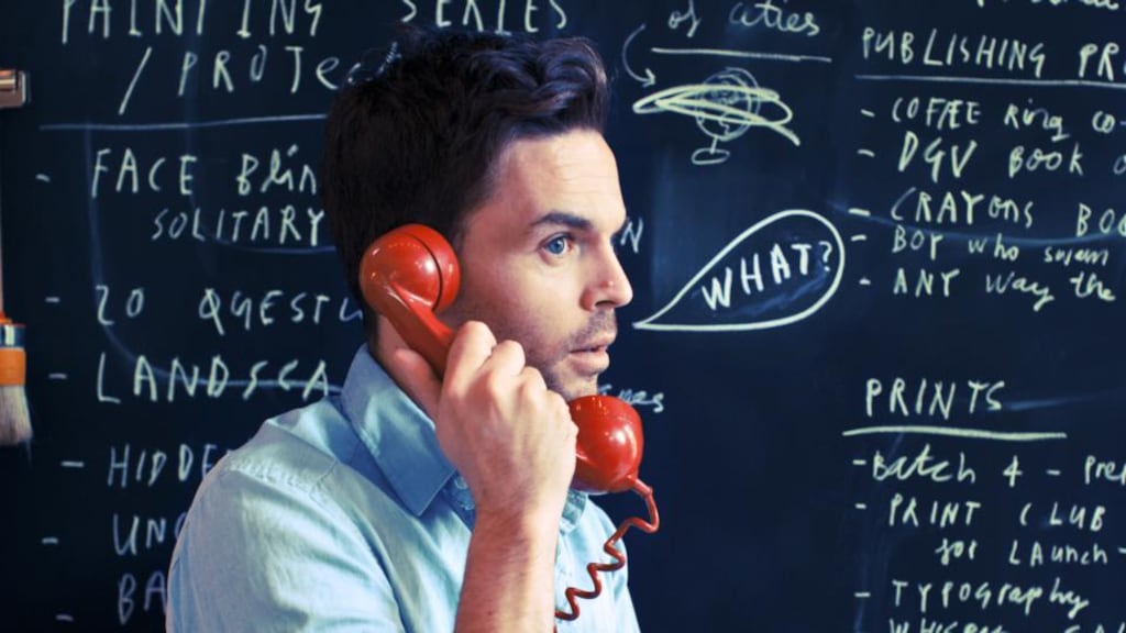 Oliver Jeffers: ‘There is a certain sense of humour in my art that you might not find in the picture books, and a sweetness in the picture books that you will probably find lacking in the art.’ Photograph: Malcolm Brown