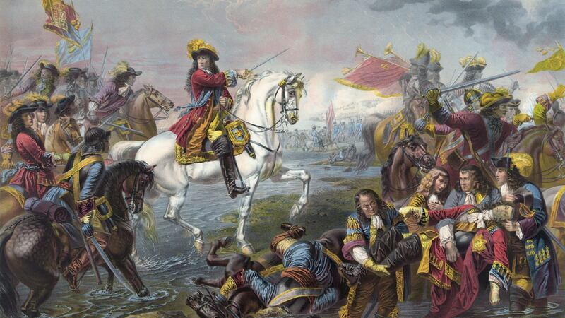 The Battle of the Boyne (1690) between the armies of the deposed King James II of England and Prince William of Orange. Photograph: Universal History Archive/UIG via Getty Images.