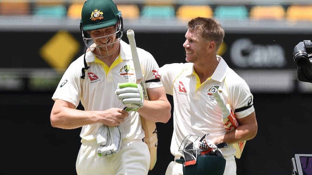 Cameron Bancroft and David Warner steered Australia home with minimal fuss. Photograph: Dave Hunt/EPA