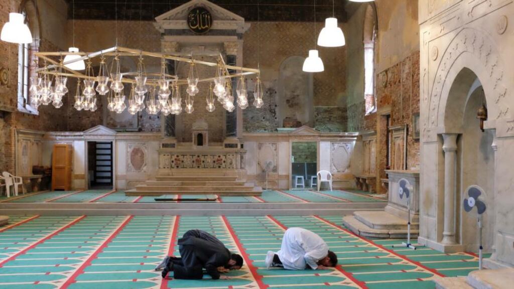 Deliberately provocative? A Catholic church that has been transformed into a mosque for the Venice Biennale by artist Christoph Buchel. Photograph: Casey Kelbaugh/The New York Times