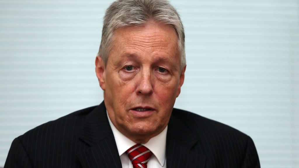 DUP leader Peter Robinson gives his reaction to a review of paramilitary structures in Northern Ireland. Photograph: PA