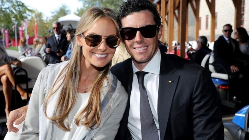 Erica Stoll and Rory McIlroy attend the 2016 Ryder Cup Opening Ceremony at Hazeltine National Golf Club in Minnesota. They were married on Saturday in Ashford Castle, Cong, Co Mayo. Photograph: David Cannon/Getty Images