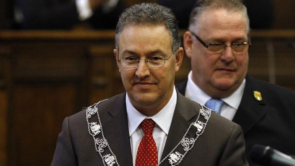 Rotterdam mayor Ahmed Aboutaleb: ‘If you don’t like it here because some humourists are publishing a little newspaper you don’t like, may I say that you should just f*** off.’ Photograph: Robert Vos/AFP/Getty Images