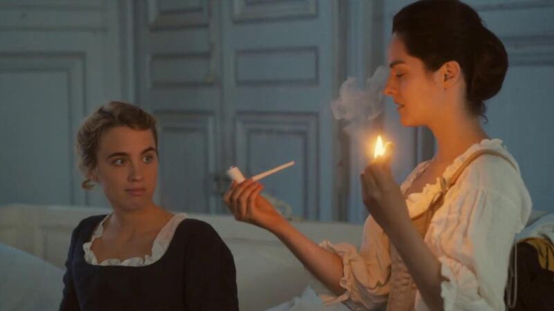 Adèle Haenel and Noémie Merlant in Portrait of a Lady on Fire