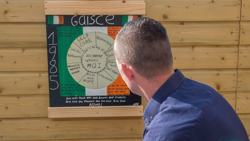 A resident in recovery at the Merchants Quay residential facility on Grace Park Road, Dublin. Photograph: Brenda Fitzsimons/The Irish Times