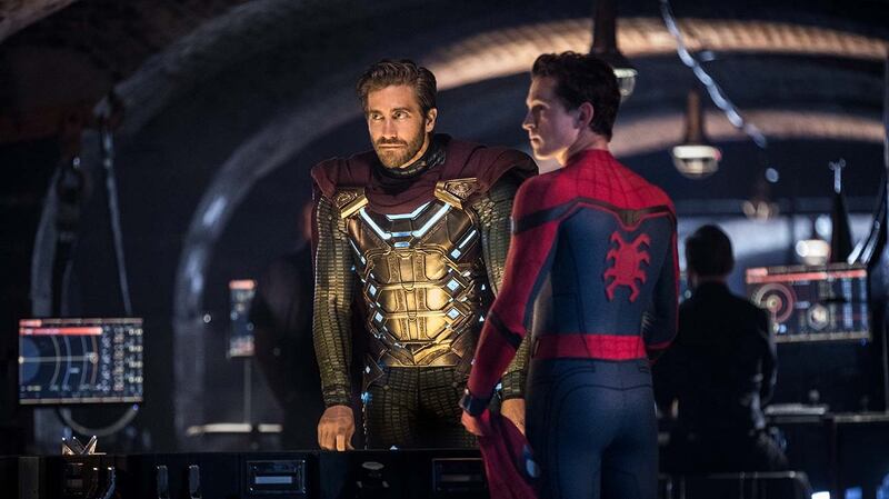 Jake Gyllenhaal and Tom Holland in Spider-Man: Far from Home