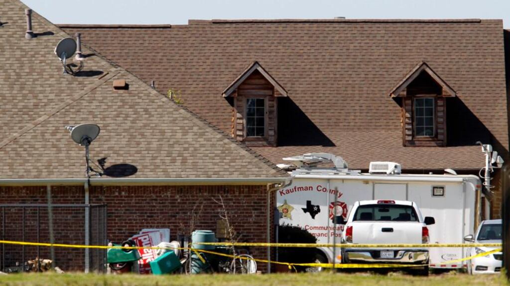 The home of Kaufman county district attorney Mike McLelland is surrounded by police tape in Forney, Texas, yesterday. Photograph: Reuters