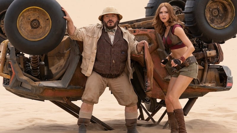Jack Black and Karen Gillan in Jumanji: The Next Level