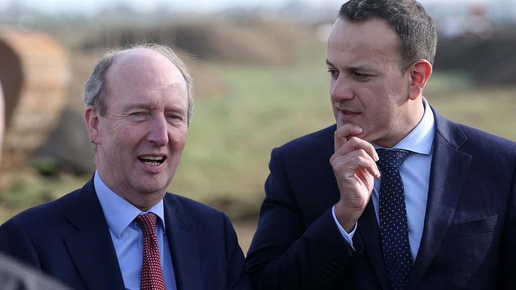 Minister for Transport Shane Ross and Taoiseach Leo Varadkar TD at the official sod-turning for Dublin Airport’s new North Runway. Photograph: Colin Keegan/Collins Dublin