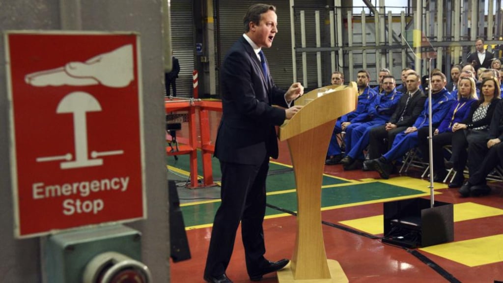 Under the British prime minister’s immigration plans, migrants would be barred from getting council houses for four years, and would be ordered to quit the UK after six months if they have not found work. Photograph: Oli Scarff/Reuters
