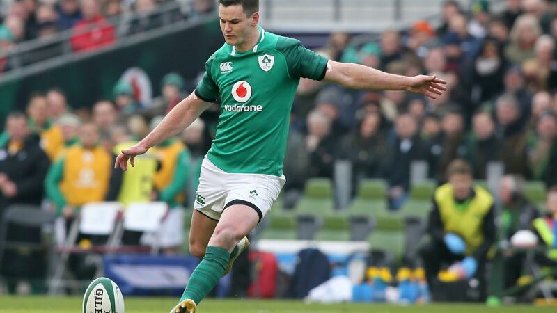 Ireland’s outhalf Jonathan Sexton missed four kicks at goal against Wales in their last Six Nations game. Photograph: Paul Faith/AFP/Getty Images