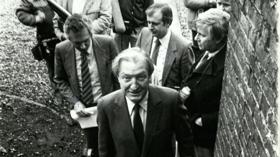 Charles Haughey at the opening of student accommodation on campus in 1988