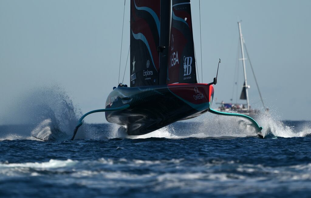 Emirates Team New Zealand compete during the the 37th America's Cup race in Barcelona. Photograph: David Ramos/Getty Images