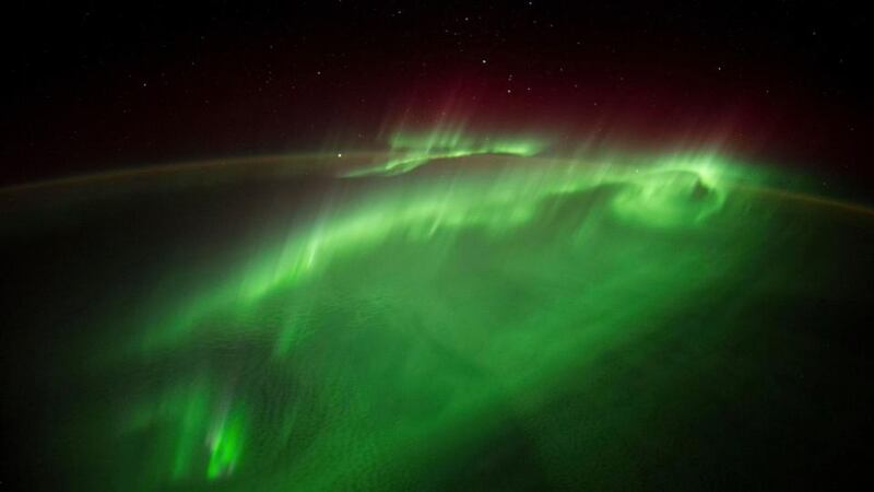 Aurora is captured in this photo taken from the International Space Station and posted by European Space Agency astronaut Alexander Gerst to social media on August 29th, 2014. Photograph: Reuters/Nasa/Alexander Gerst