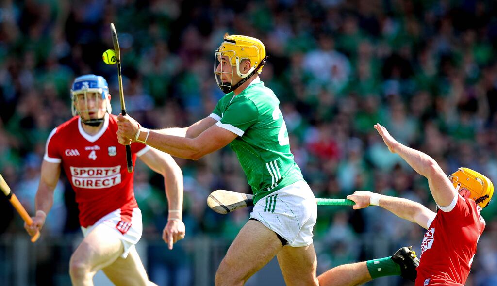 Limerick’s Cathal O’Neill against Cork. Photograph: Ryan Byrne/Inpho