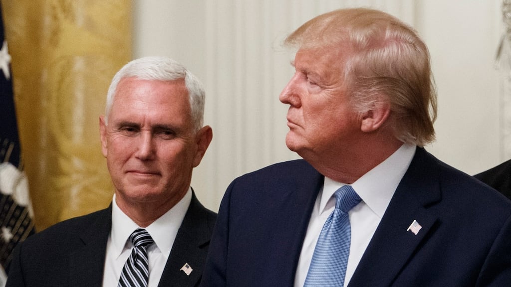 President Donald Trump’s comments came shortly before Democrats sent an extensive request for documents to Vice President Mike Pence about his contacts with Ukraine. Photograph: EPA