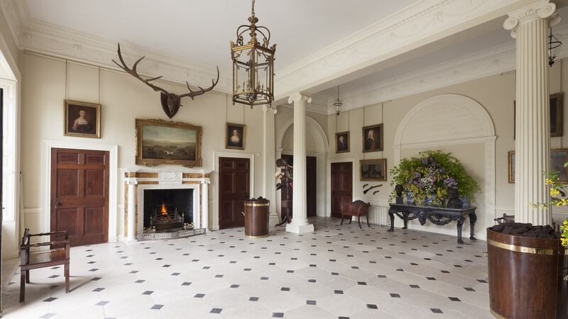 An interior view of Abbey Leix mansion
