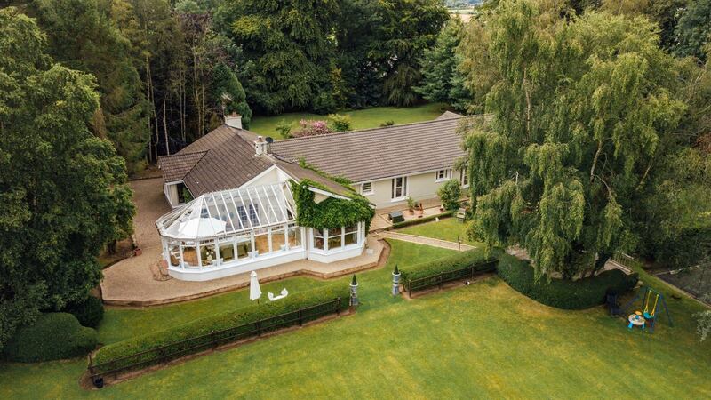 Rear with conservatory at Roslevin, Mullacash, Naas, Co Kildare.